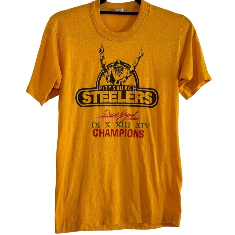 Vintage 80s Pittsburgh Steelers Super Bowl Champions Single Stitch Shirt Med